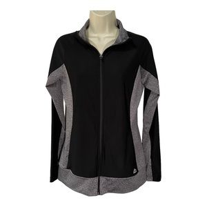 RBX Full Zip Warm Up Jacket Athletic Black and Gray Top size Small
